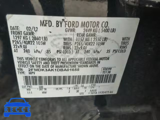 2013 FORD EDGE SPORT 2FMDK3AK1DBA01655 Bild 9