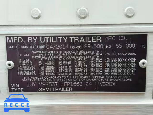 2015 UTIL TRAILER 1UYVS2537FP166824 image 9