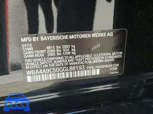 2016 BMW 428I GRAN WBA4A9C50GGL88193 image 9