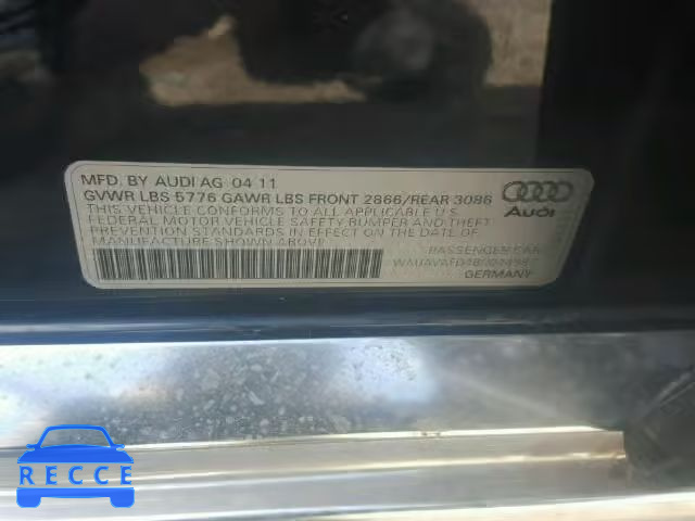 2011 AUDI A8 QUATTRO WAUAVAFD4BN024987 image 9
