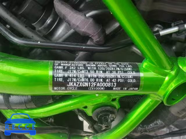 2015 KAWASAKI ZX1000 JKAZXCN12FA000813 зображення 9