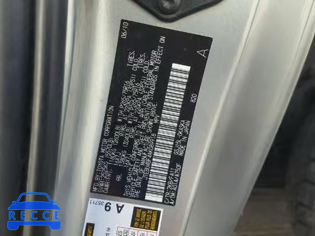 2010 TOYOTA FJ CRUISER JTEBU4BF4AK089918 image 9