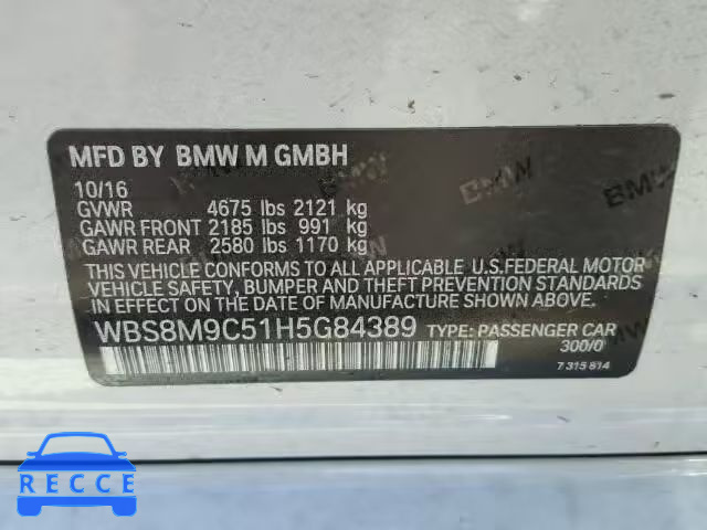 2017 BMW M3 WBS8M9C51H5G84389 image 9
