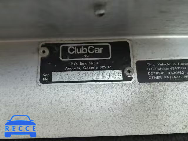 2003 CLUB GOLF CART A9037221946 зображення 9