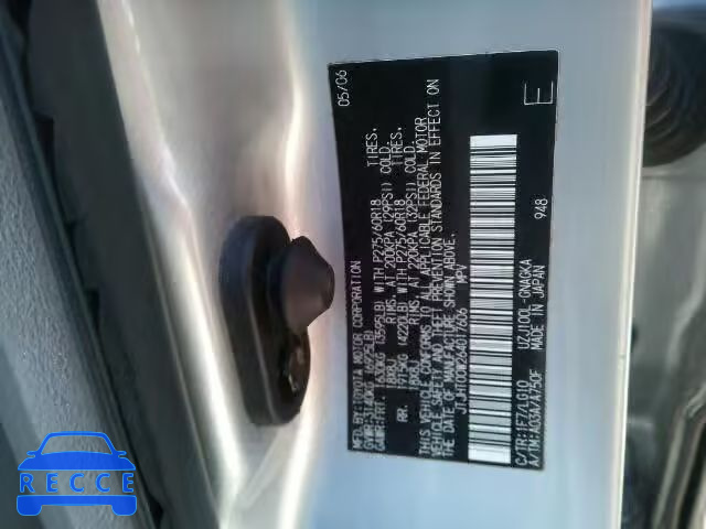 2006 LEXUS LX 470 JTJHT00W264017606 image 9