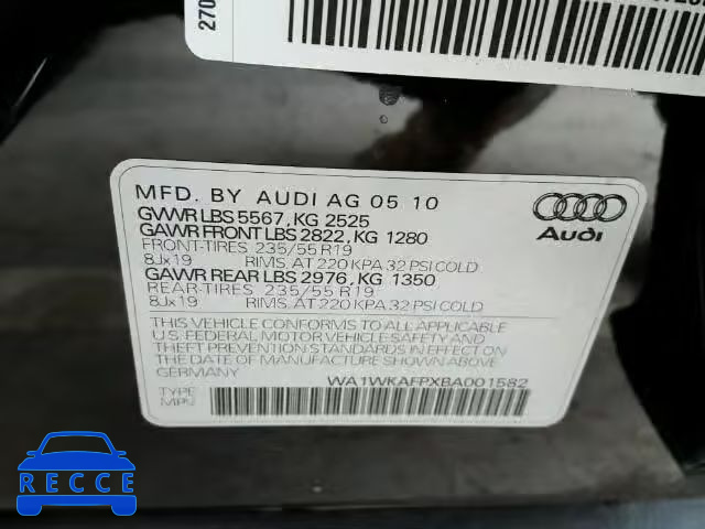 2011 AUDI Q5 PRESTIG WA1WKAFPXBA001582 Bild 9