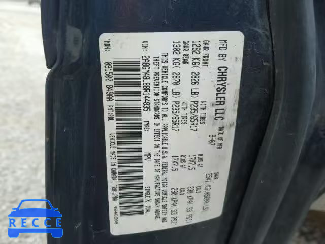 2008 CHRYSLER PACIFICA L 2A8GM48L88R144835 зображення 9