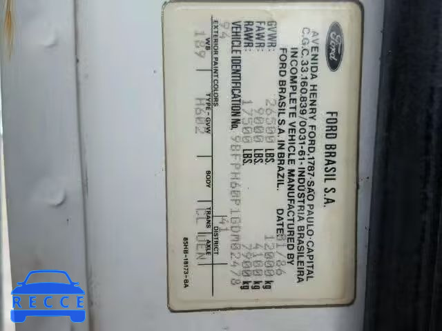 1986 FORD CARGO L-T 9BFPH60P1GDM02478 Bild 9