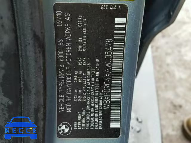 2010 BMW X3 XDRIVE3 WBXPC9C4XAWJ35478 image 9