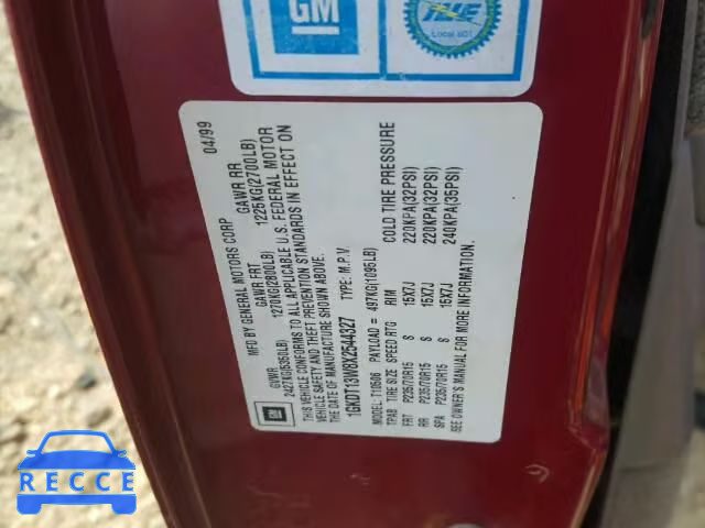 1999 GMC ENVOY 1GKDT13W8X2544327 image 9