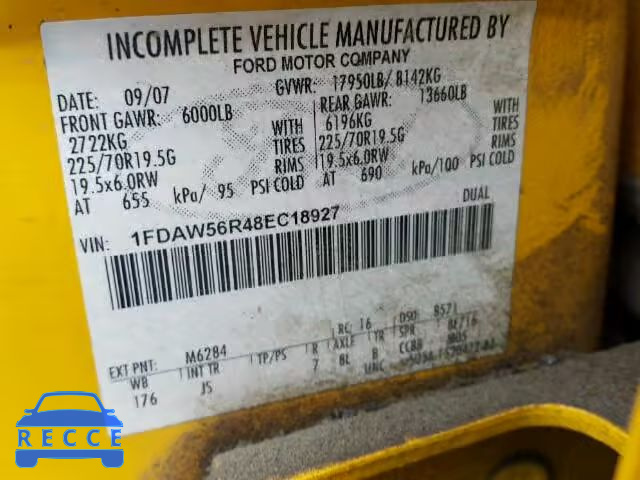 2008 FORD F550 SUPER 1FDAW56R48EC18927 image 9