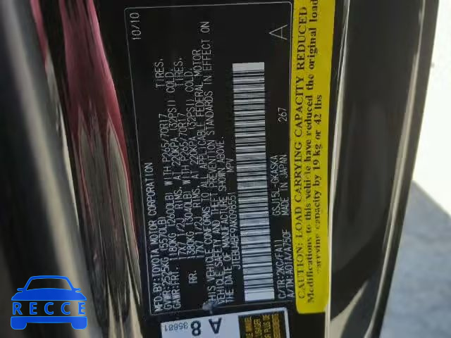 2010 TOYOTA FJ CRUISER JTEBU4BF9AK098551 Bild 9