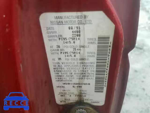 1991 NISSAN SHORT BED 1N6SD11S8MC426846 image 9