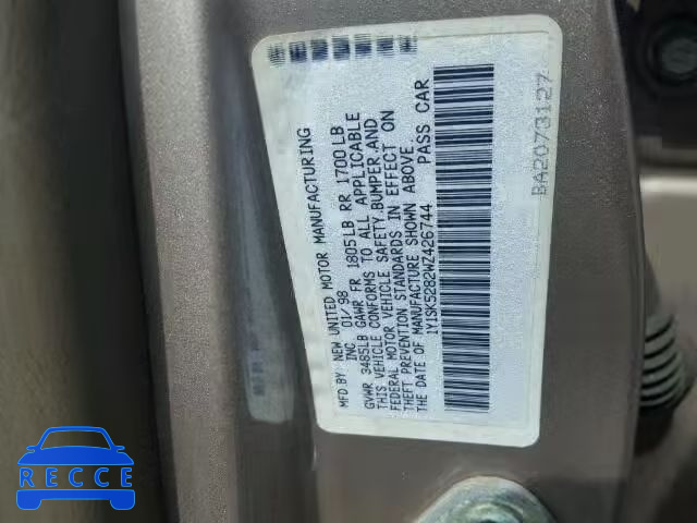 1998 CHEVROLET PRIZM/LSI 1Y1SK5282WZ426744 Bild 9