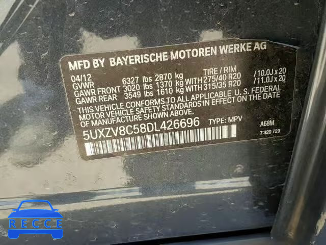 2013 BMW X5 XDRIVE5 5UXZV8C58DL426696 Bild 9