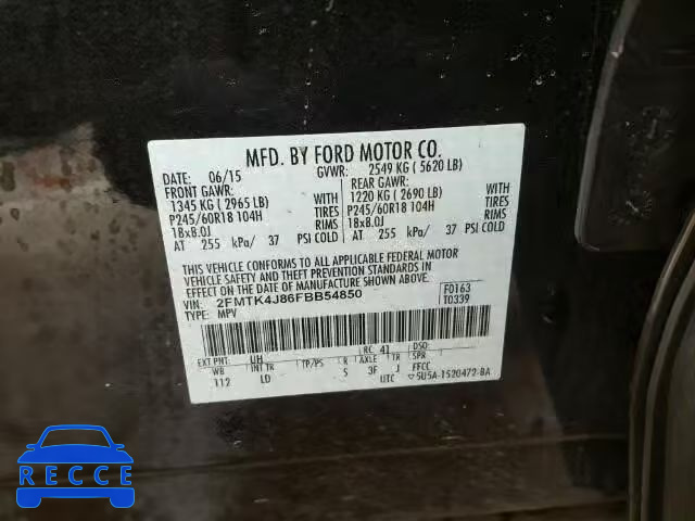 2015 FORD EDGE SEL A 2FMTK4J86FBB54850 image 9