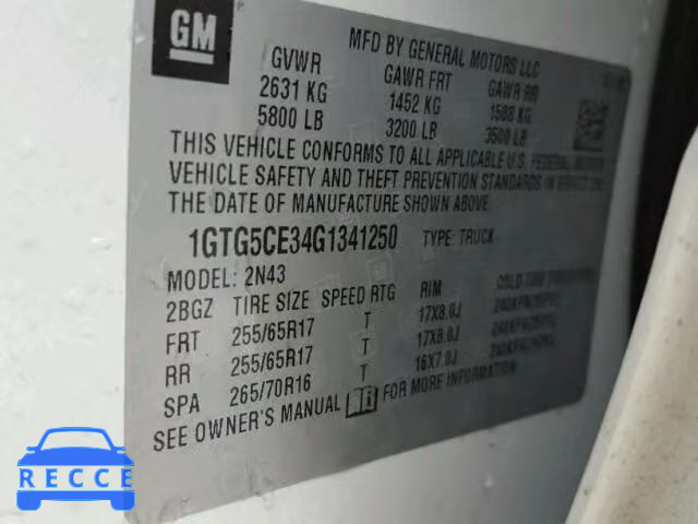 2016 GMC CANYON SLE 1GTG5CE34G1341250 image 9