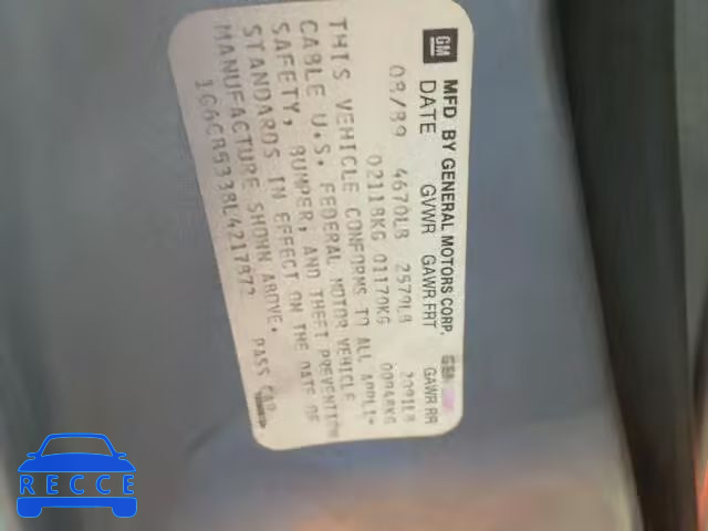 1990 CADILLAC FLEETWOOD 1G6CB5338L4217872 image 9