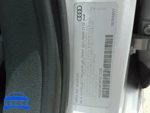 2015 AUDI A6 PREMIUM WAUGFAFCXFN013786 зображення 9