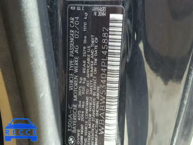 2004 BMW 330CI WBABW53404PL45882 зображення 9