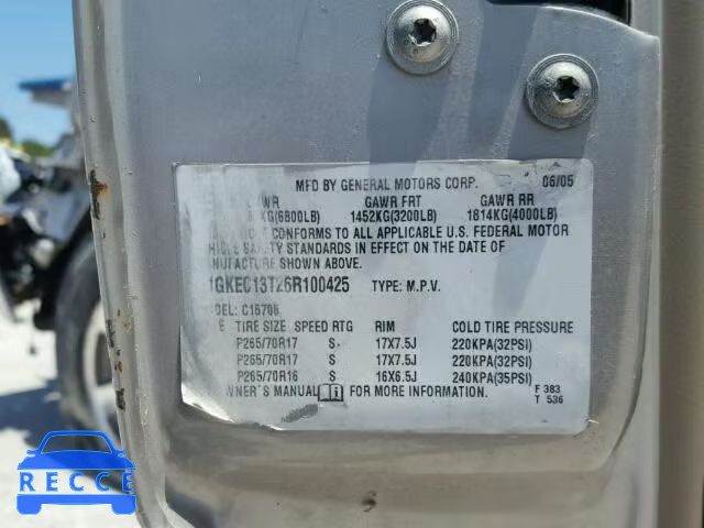 2006 GMC YUKON 1GKEC13T26R100425 image 9