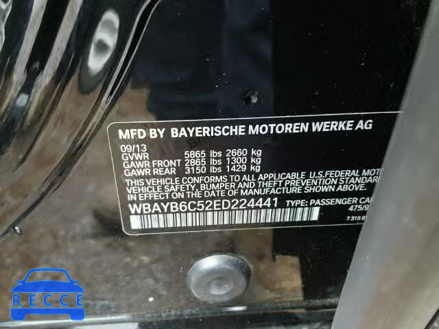 2014 BMW 750I XDRIV WBAYB6C52ED224441 зображення 9