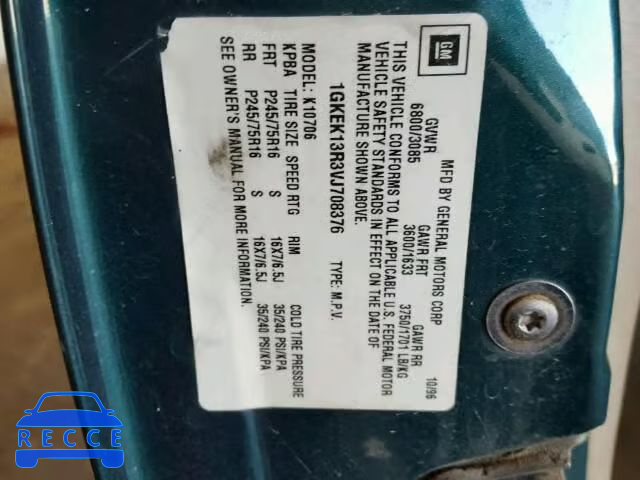 1997 GMC YUKON 1GKEK13R3VJ708376 image 9