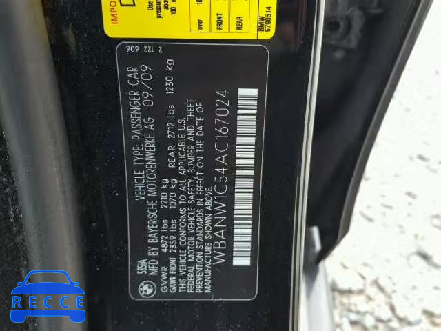 2010 BMW 535I WBANW1C54AC167024 зображення 9