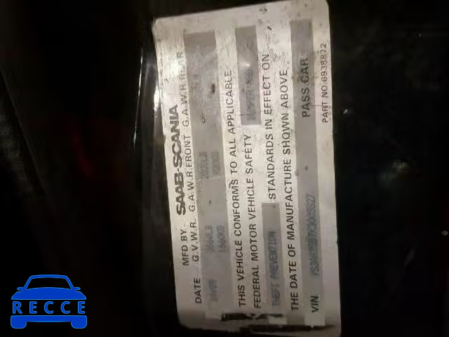 1989 SAAB 900 YS3AR35D7K3005827 image 9