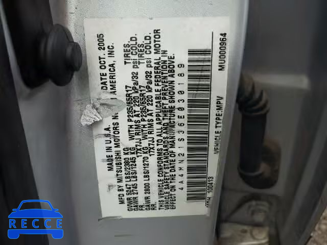 2006 MITSUBISHI ENDEAVOR L 4A4MN21S36E030189 Bild 9