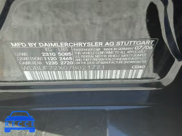 2007 MERCEDES-BENZ E550 WDBUF72X07B021771 image 9