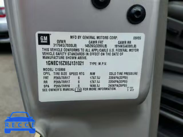 2006 CHEVROLET C1500 SUBU 1GNEC16ZX6J131021 image 9