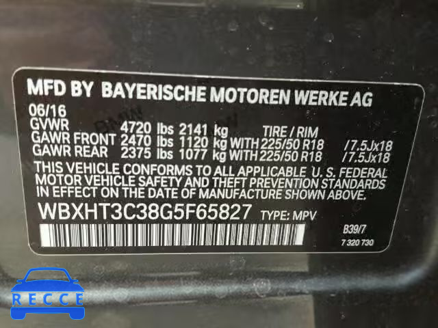 2016 BMW X1 XDRIVE2 WBXHT3C38G5F65827 Bild 9
