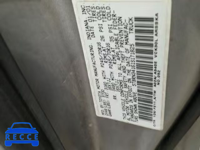 2001 TOYOTA TUNDRA ACC 5TBRN34161S171825 image 9