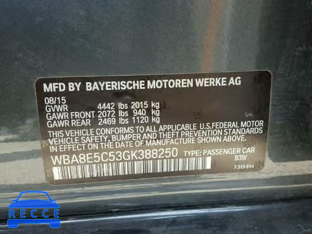 2016 BMW 328D WBA8E5C53GK388250 image 9