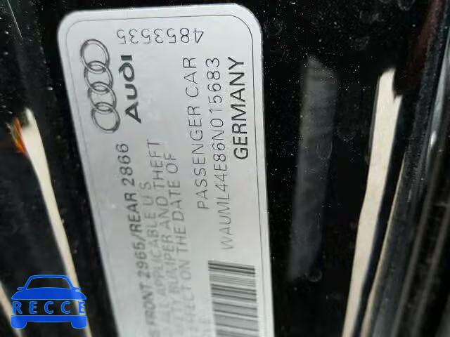 2006 AUDI A8 L QUATT WAUML44E86N015683 зображення 9