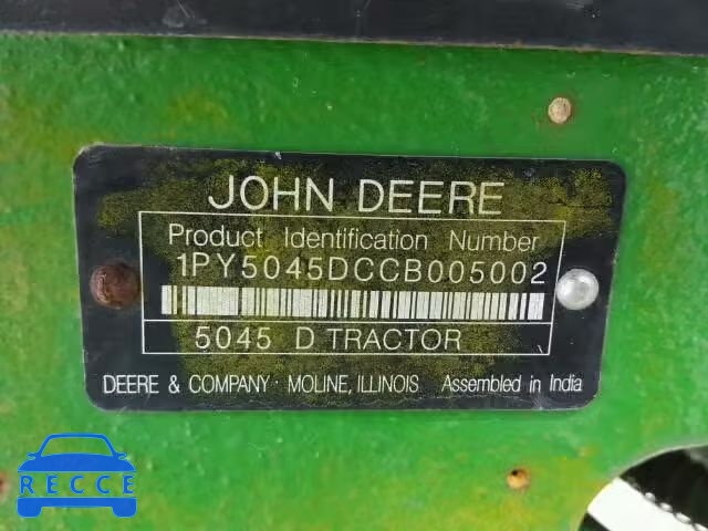 2012 JOHN DEERE TRACTOR 1PY5045DCCB005002 зображення 9