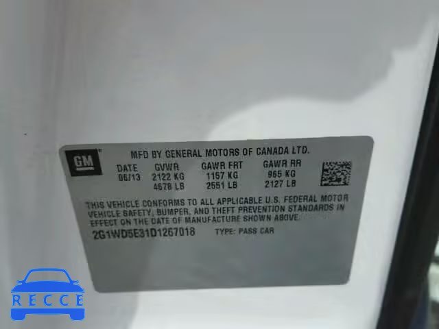 2013 CHEVROLET IMPALA POL 2G1WD5E31D1267018 image 9