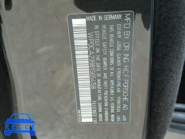 2001 PORSCHE 911 CARRER WP0CA29981S654158 image 9