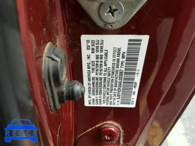2010 HONDA ELEMENT LX 5J6YH2H34AL003967 image 9