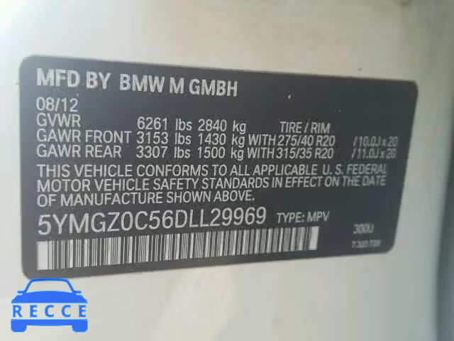 2013 BMW X6 M 5YMGZ0C56DLL29969 image 9