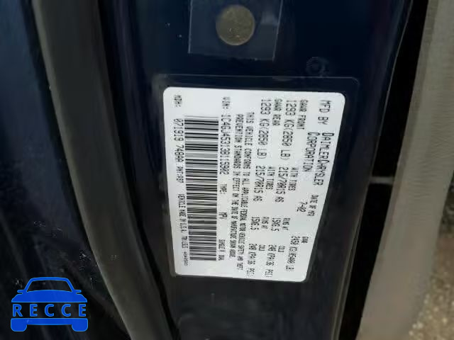 2003 CHRYSLER VOYAGER LX 1C4GJ45313B115902 image 9