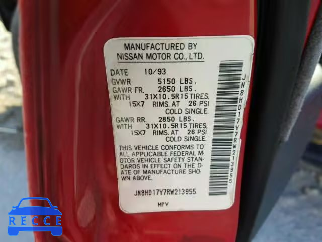 1994 NISSAN PATHFINDER JN8HD17Y7RW213955 image 9