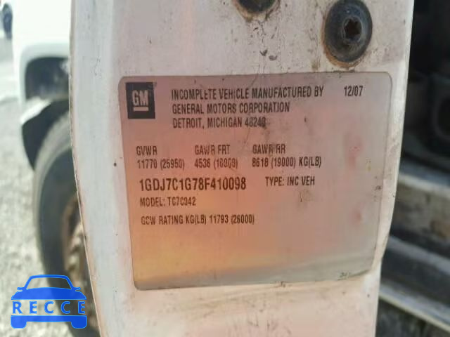 2008 GMC C7500 C7C0 1GDJ7C1G78F410098 image 9