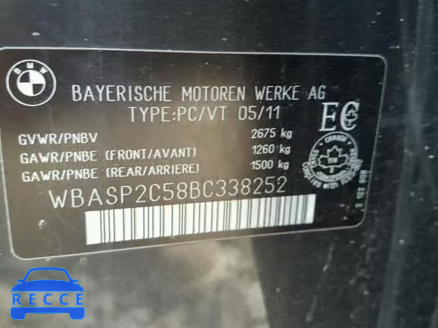 2011 BMW 535XI GT WBASP2C58BC338252 зображення 9