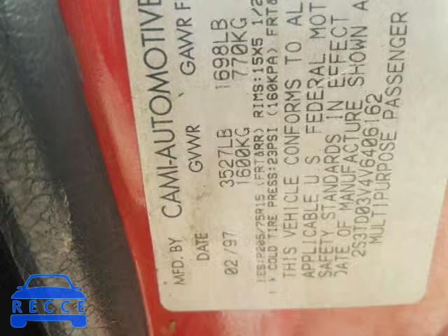 1997 SUZUKI SIDEKICK J 2S3TD03V4V6406162 image 9