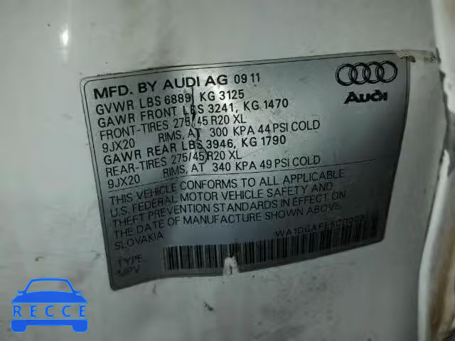 2012 AUDI Q7 PRESTIG WA1DGAFE5CD003425 image 9