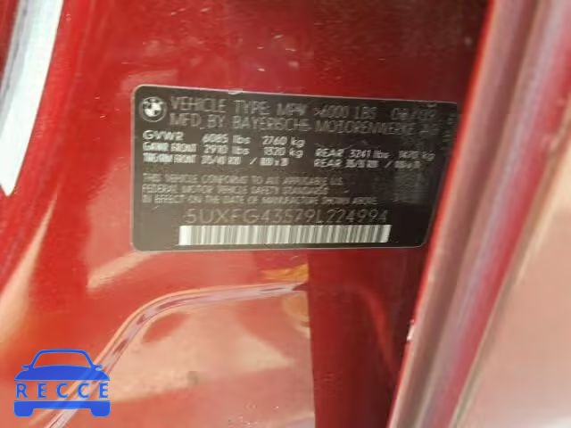 2009 BMW X6 XDRIVE3 5UXFG43579L224994 image 9