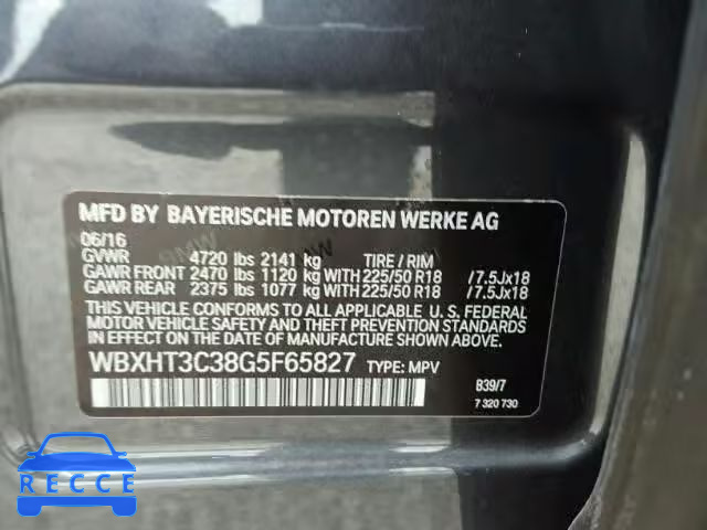 2016 BMW X1 XDRIVE2 WBXHT3C38G5F65827 зображення 9