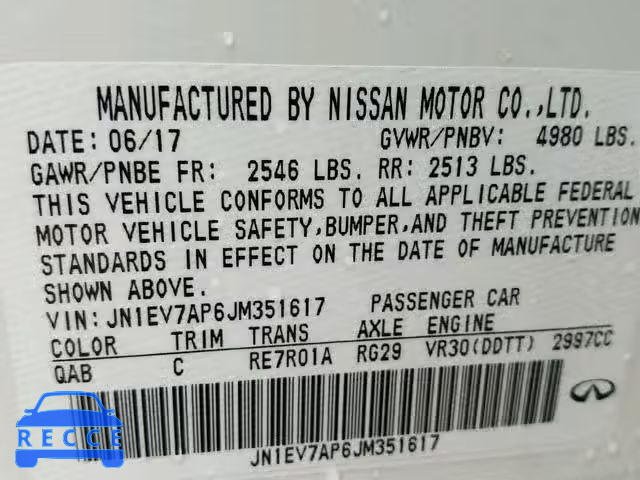 2018 INFINITI Q50 LUXE JN1EV7AP6JM351617 image 9